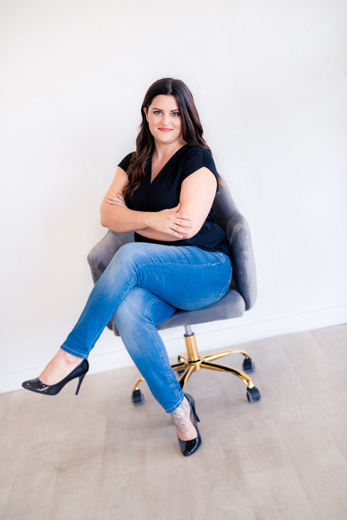 business woman in chair